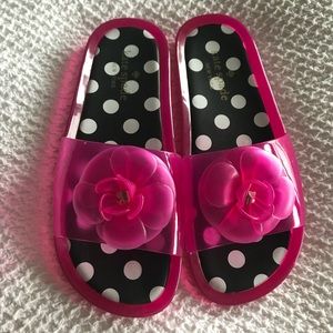 COPY - Kate Spade pink jelly slides w/flower, SZ 7, NWOB